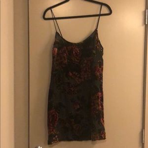 Black Floral Spaghetti Strap Dress